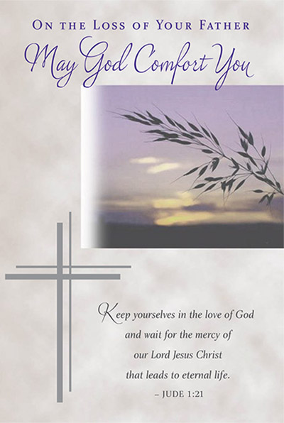 82349 loss of father sympathy - 4 1/2 x 6 3/4 - silver foil decoration